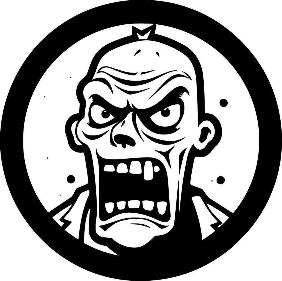 Zombie - Black and White Isolated Icon - Vector illustration