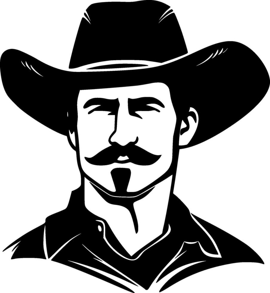 Western, Black and White Vector illustration