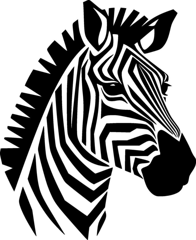 Zebra - Black and White Isolated Icon - Vector illustration