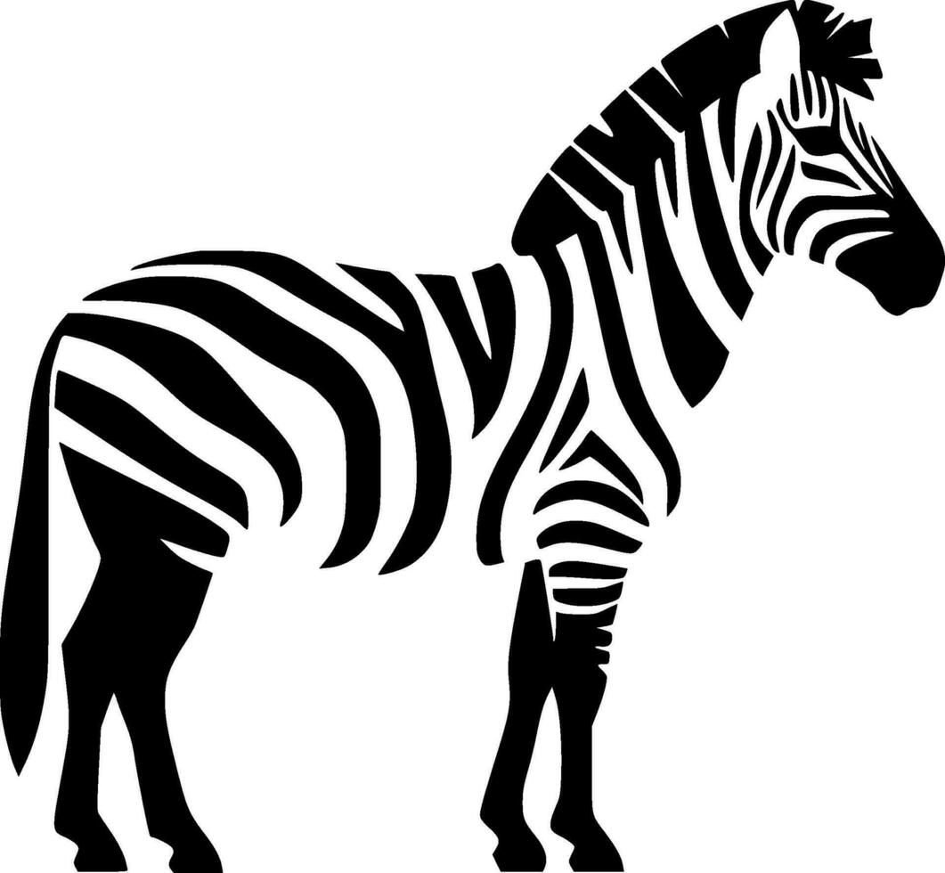 Zebra, Minimalist and Simple Silhouette - Vector illustration