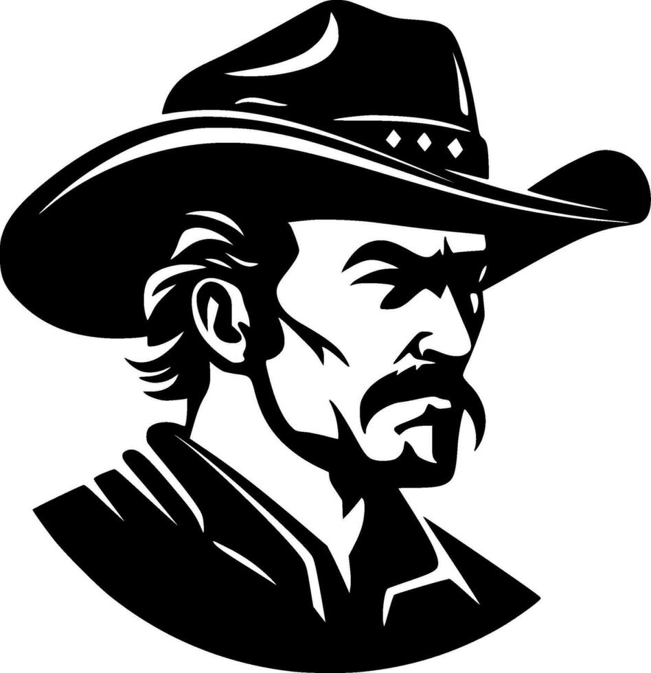 Western, Black and White Vector illustration