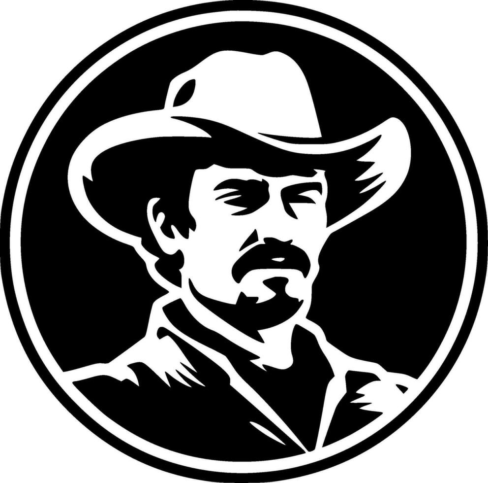 Western, Black and White Vector illustration