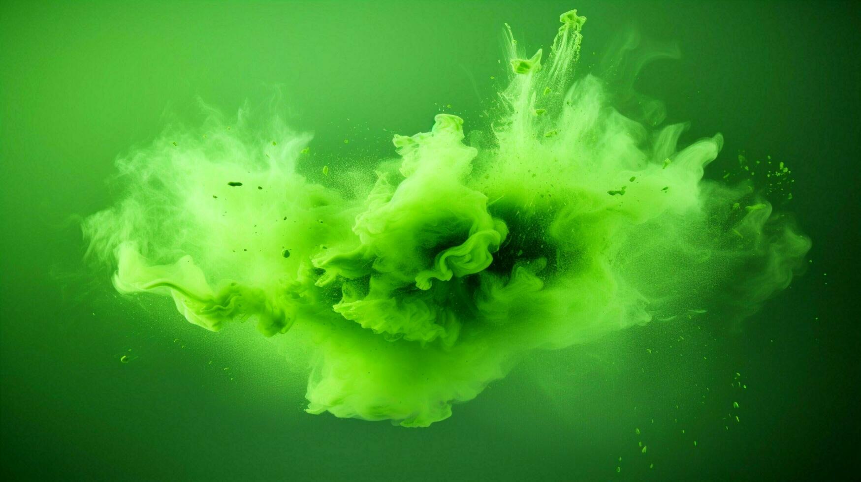 AI generated Pista green color powder splash background photo