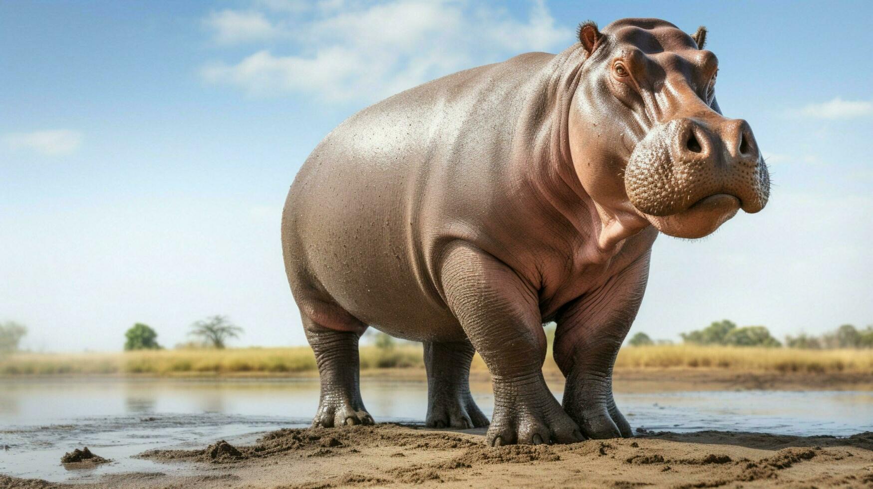 AI generated Hippopotamus high quality background photo