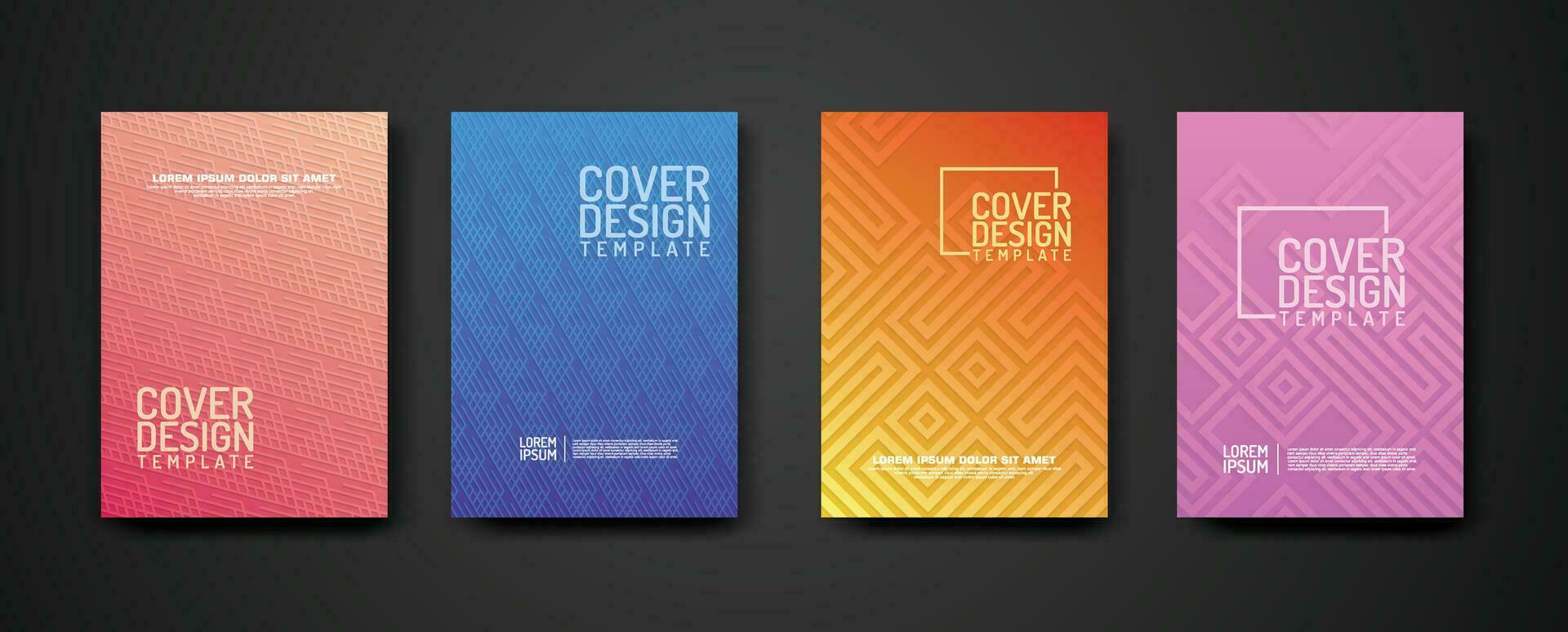 set cover Design template  with geometric lines textured pattern background and dynamic gradation color vector
