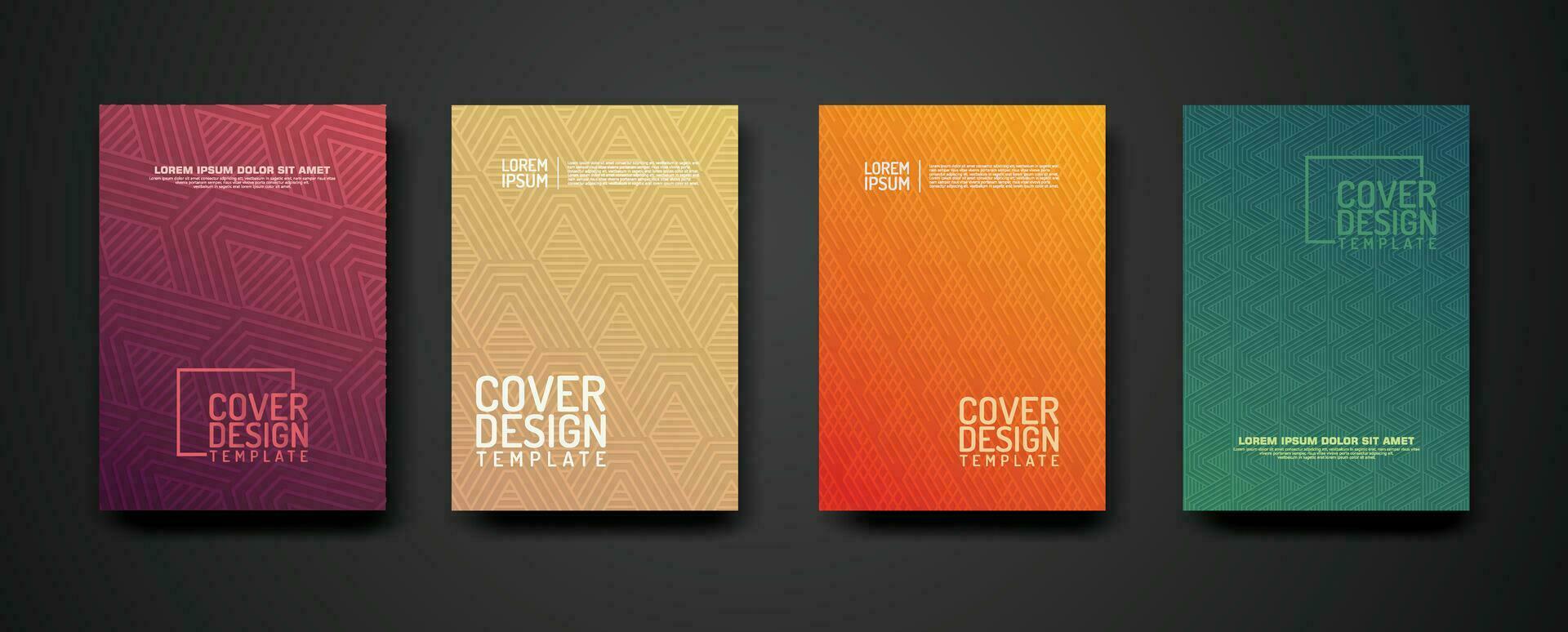 set cover Design template  with geometric lines textured pattern background and dynamic gradation color vector