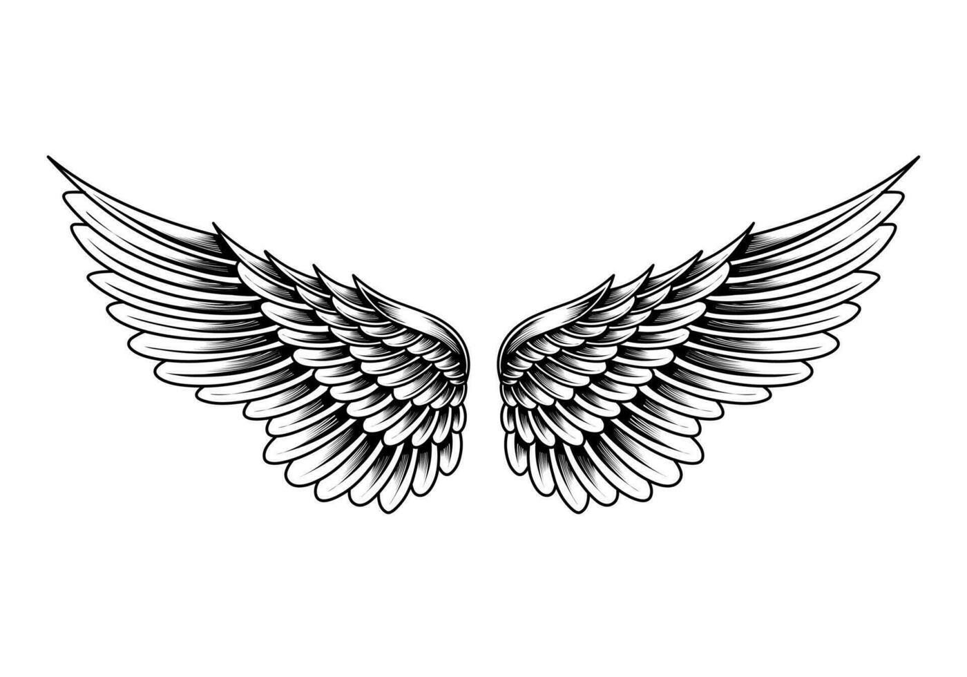 free vector vintage angel wings tattoo