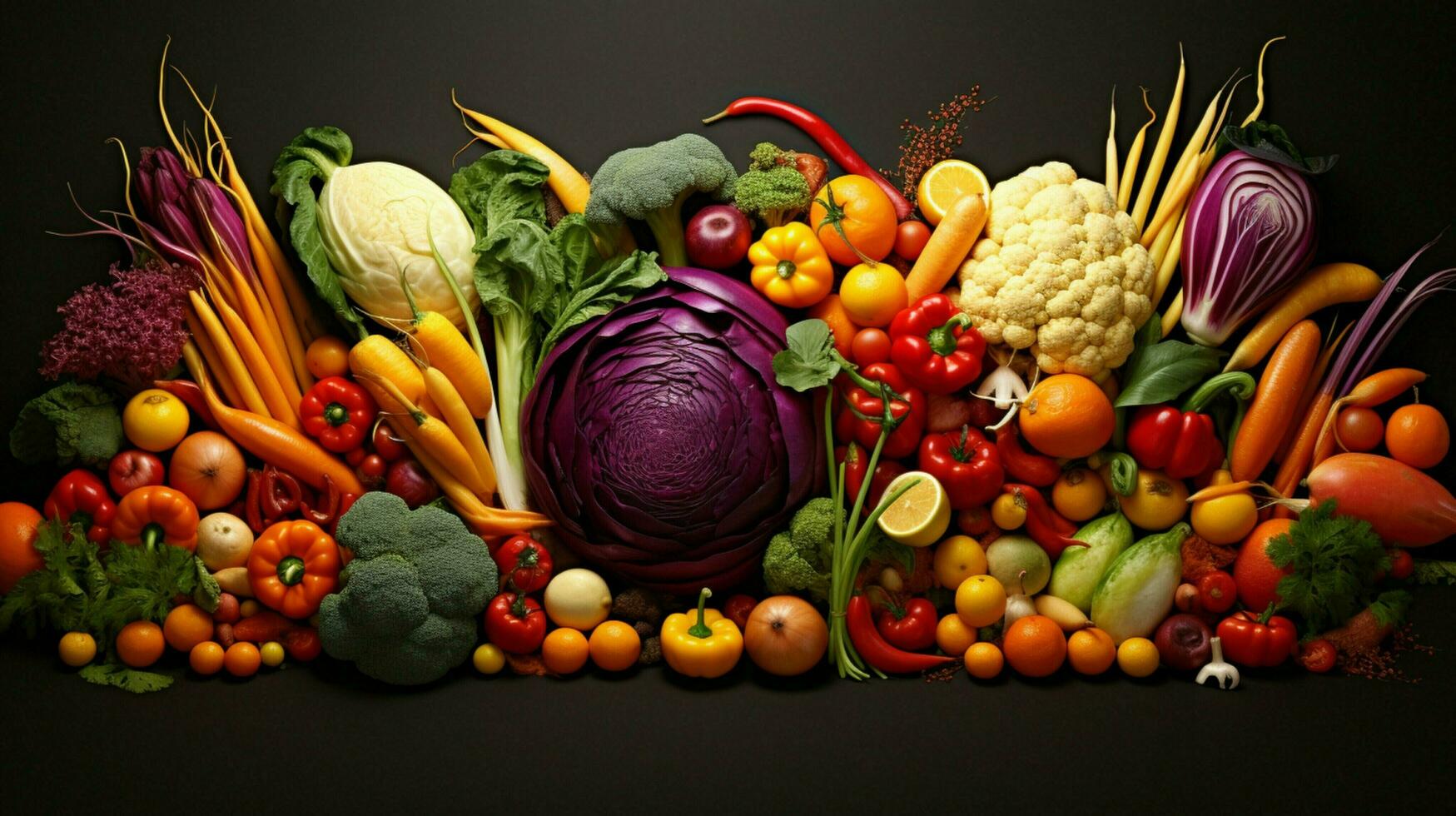 AI generated vibrant colors of fresh vegetables create a healthy eating photo
