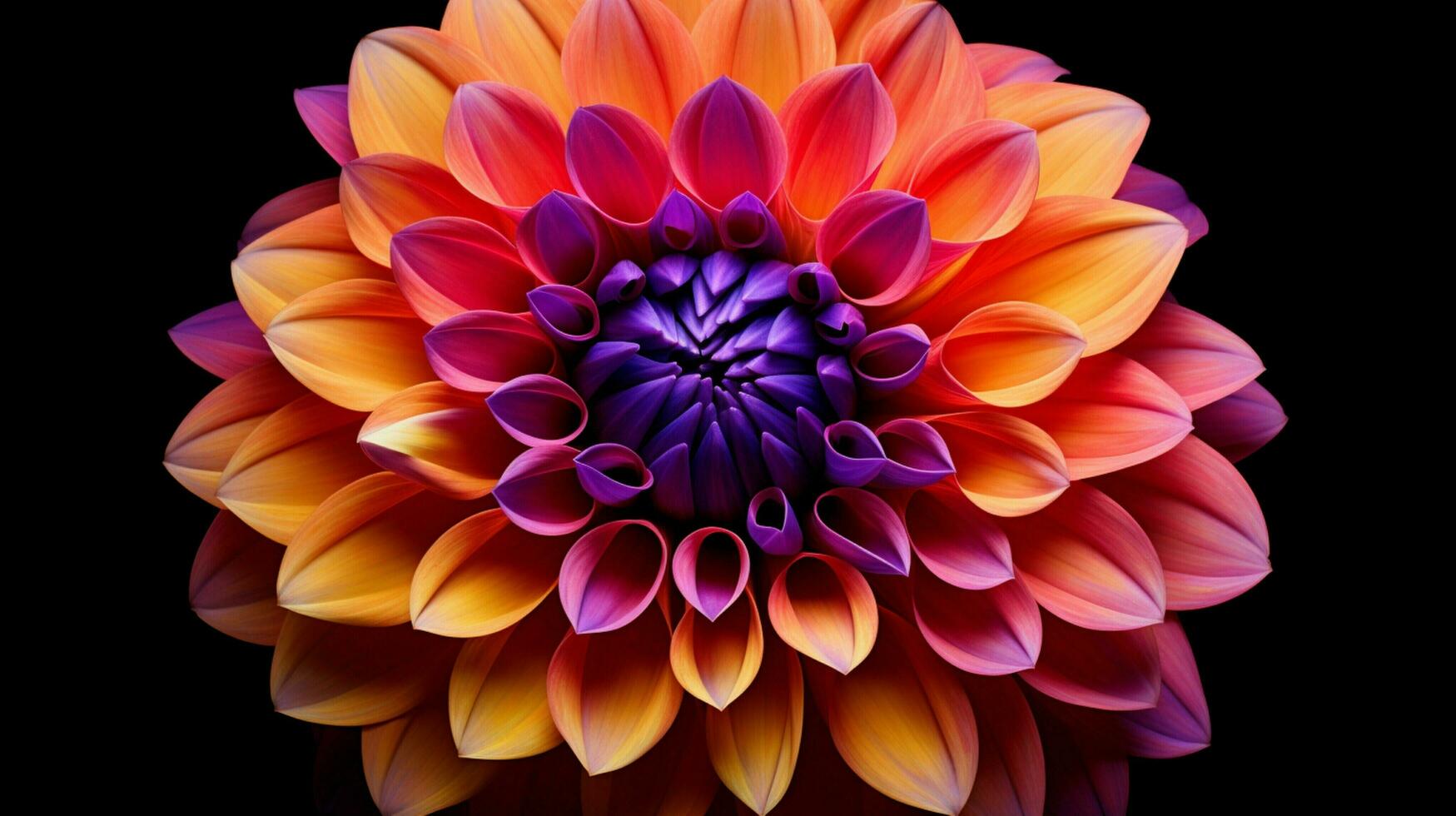 AI generated vibrant petals of a single dahlia showcase nature photo