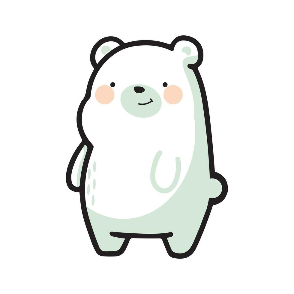 Cute polar bear cartoon animal vector