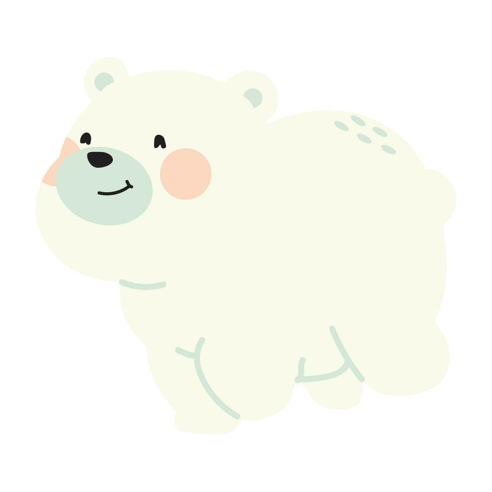 linda polar oso corriendo animal vector