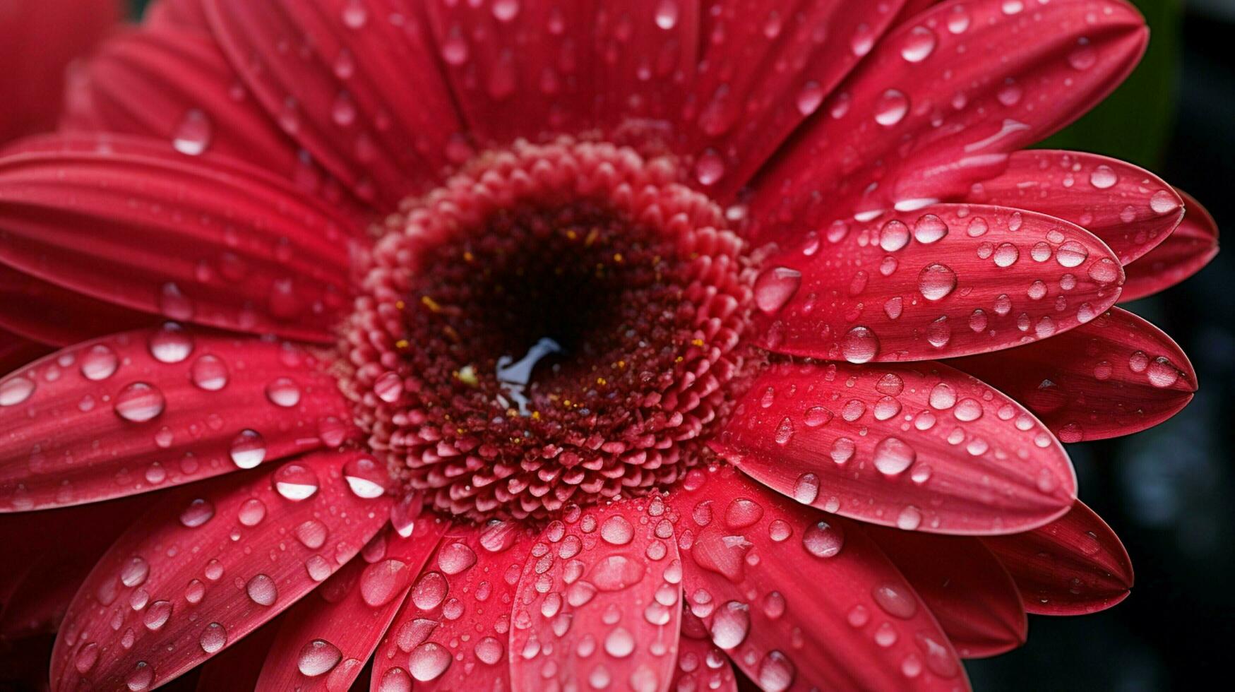 AI generated vibrant gerbera daisy in natural beauty close up with dew photo