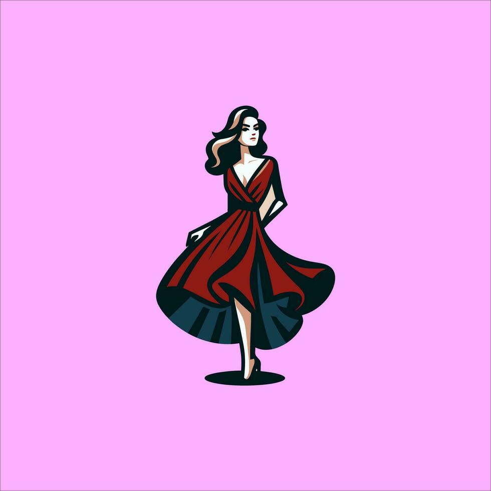minimalist and modern fashion girls logo vector