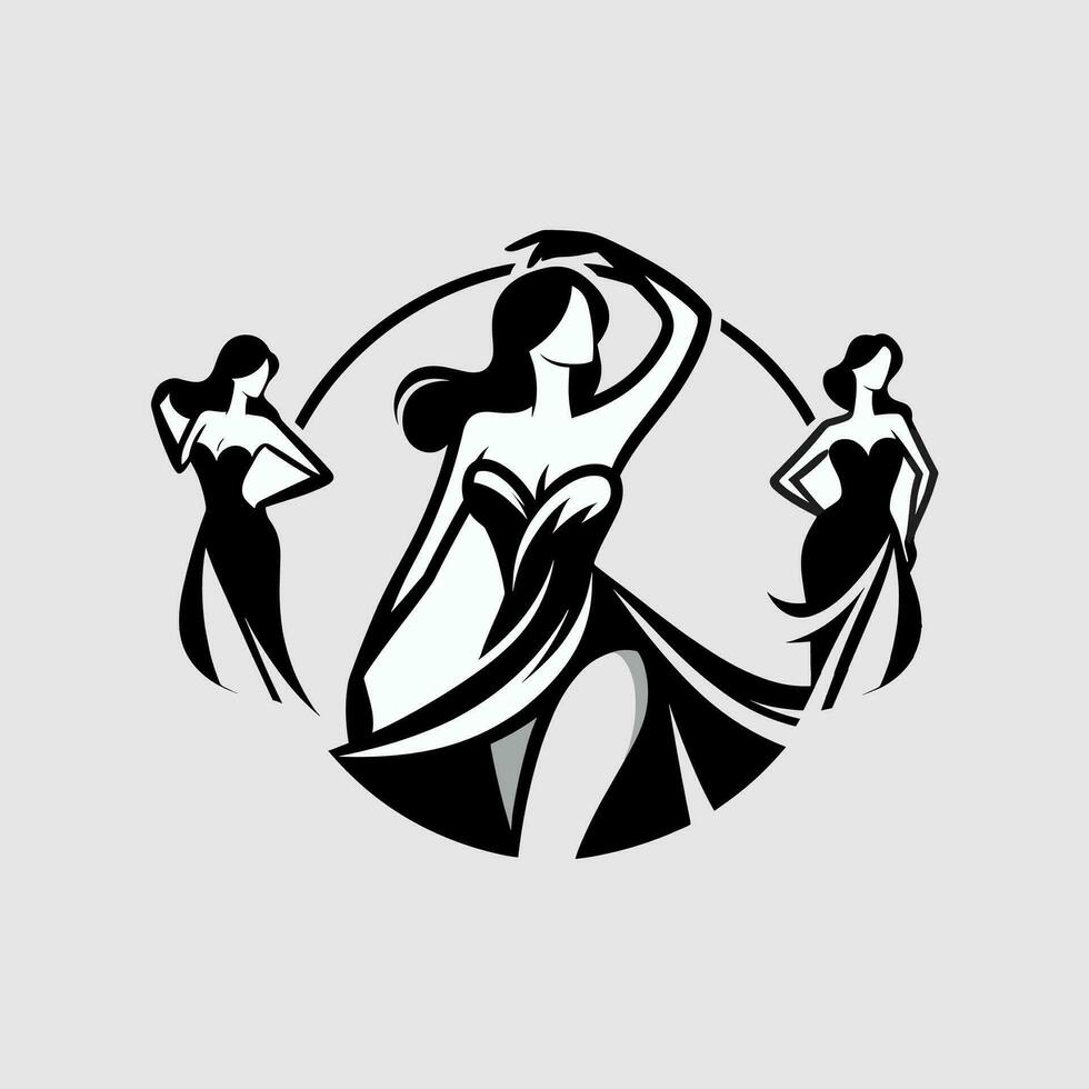 minimalist and modern fashion girls logo vector