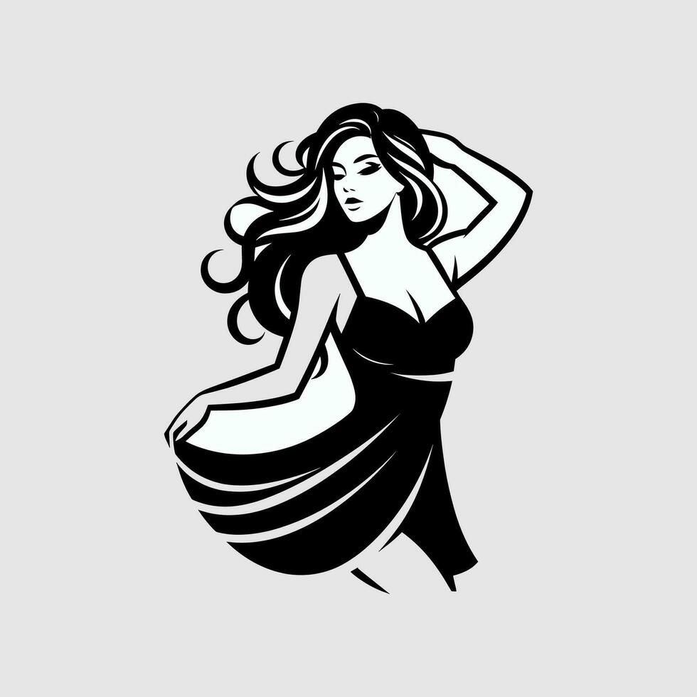 minimalista y moderno Moda muchachas logo vector