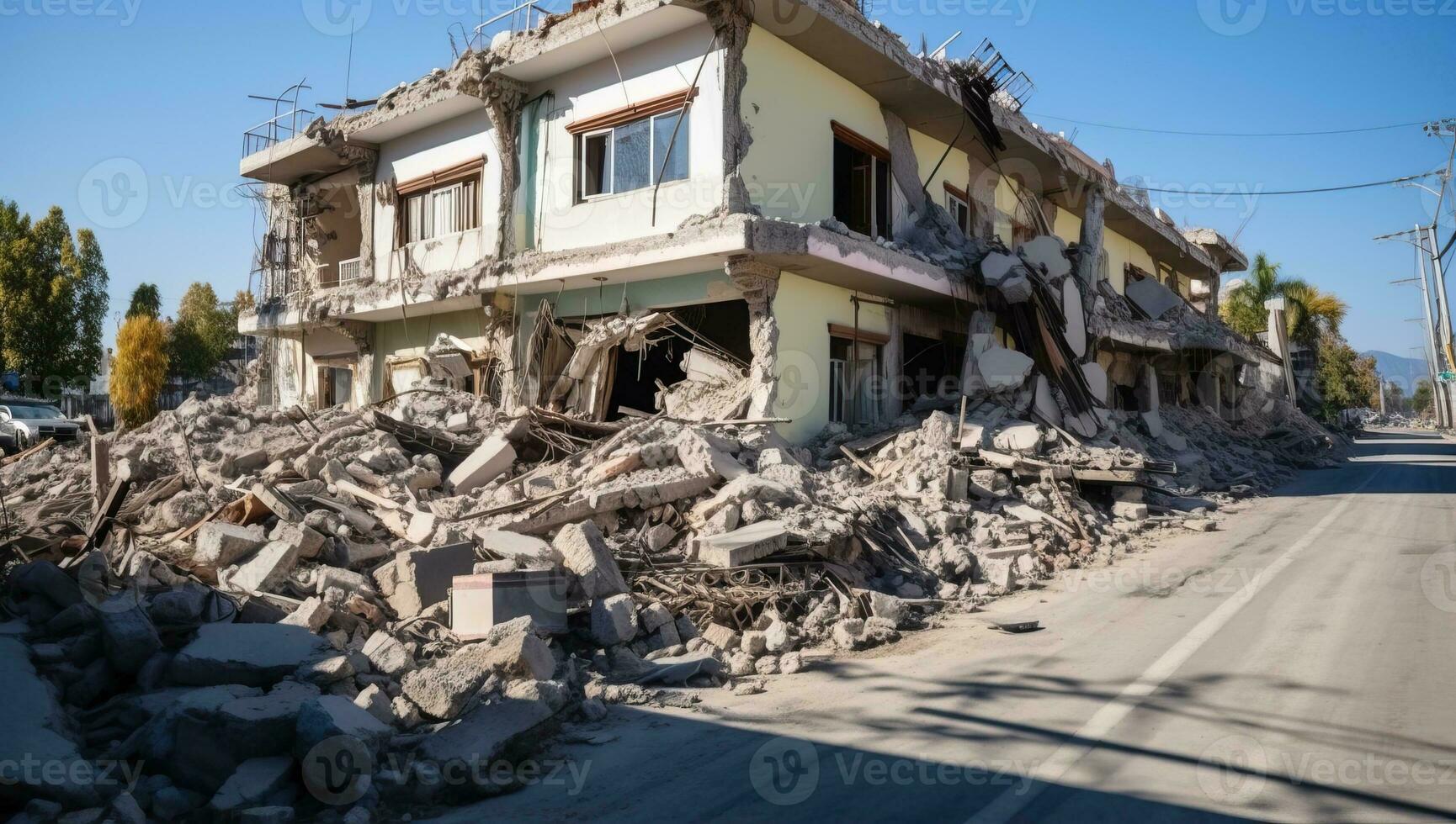 AI generated Collapsed Building After Earthquake photo