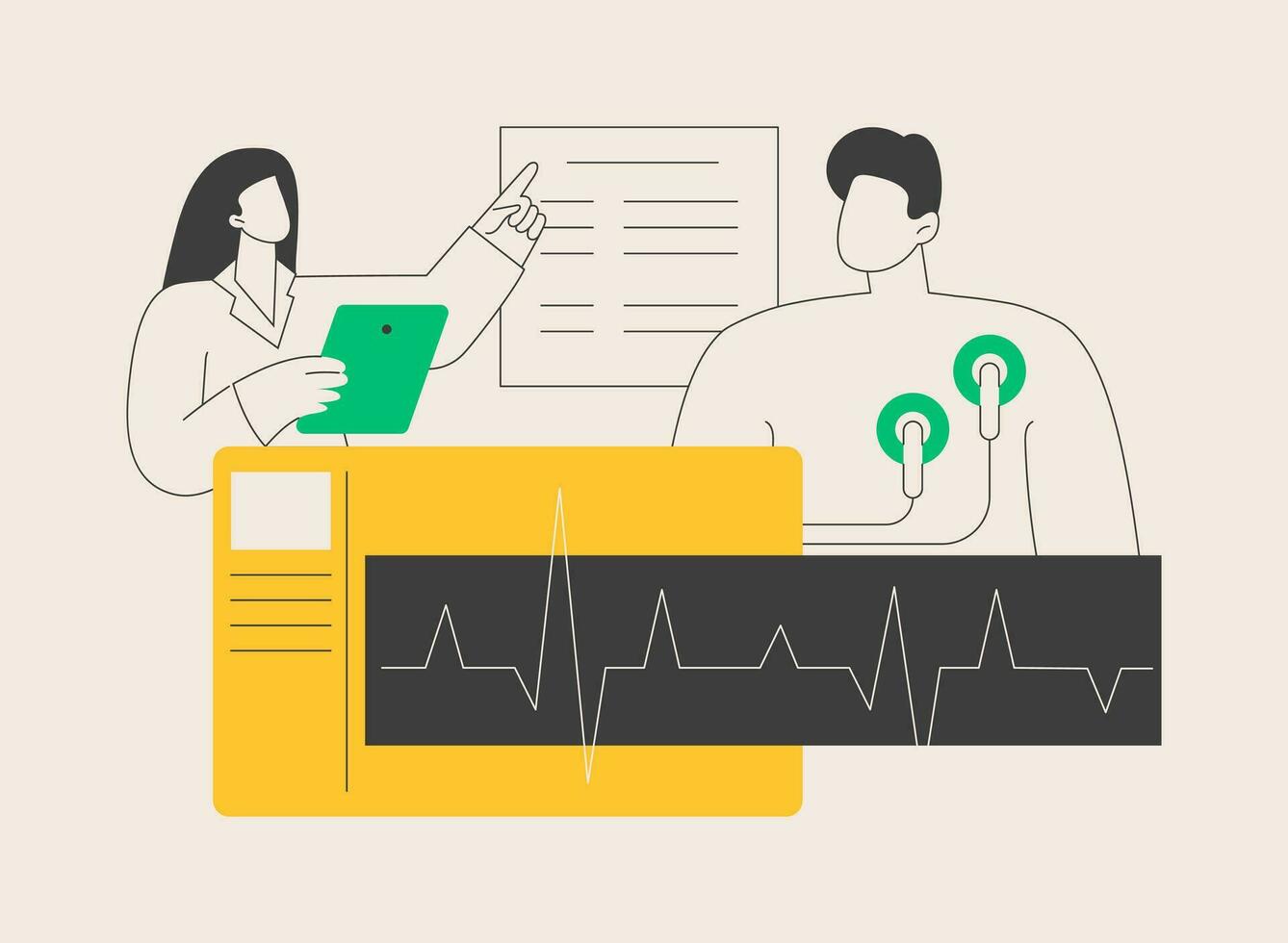 Heart disease diagnosis abstract concept vector illustration.