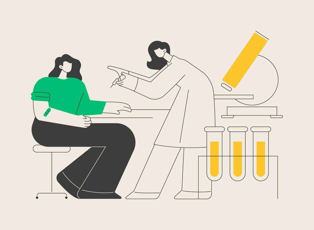 Blood testing abstract concept vector illustration.