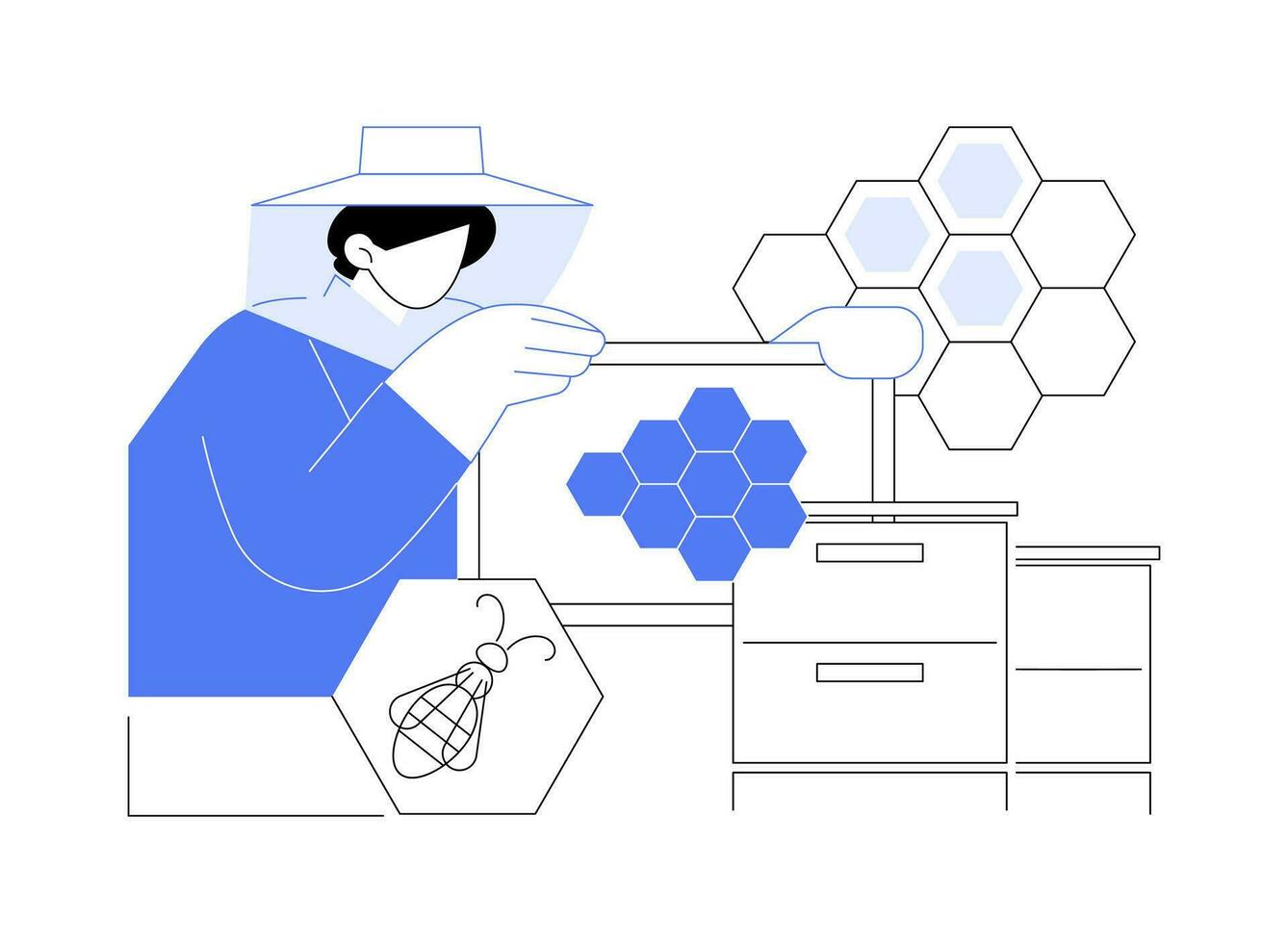 Natural beekeeping isolated cartoon vector illustrations.