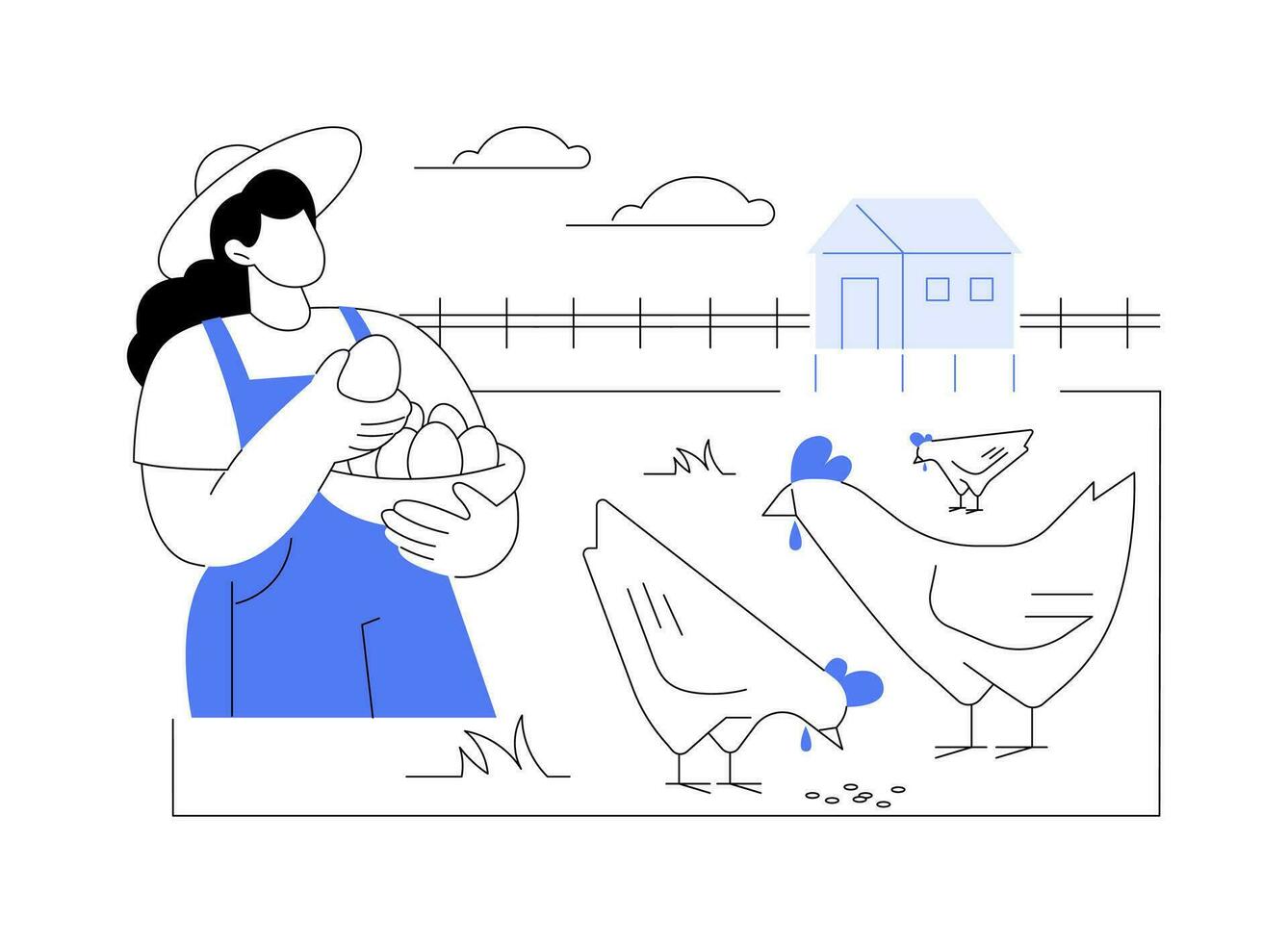 Free range eggs isolated cartoon vector illustrations.