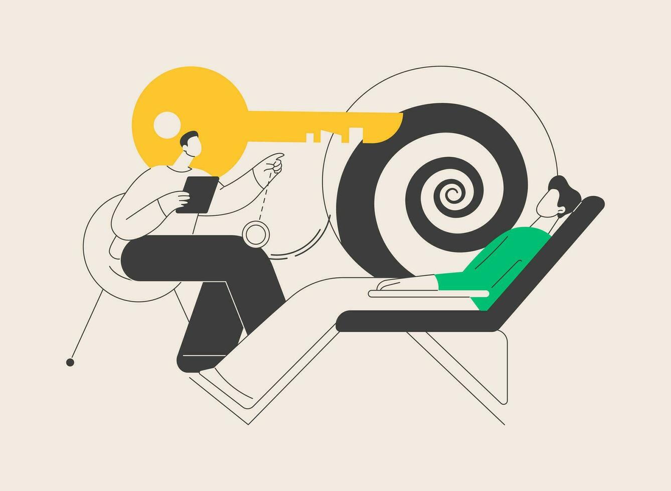 Hypnosis practice abstract concept vector illustration.