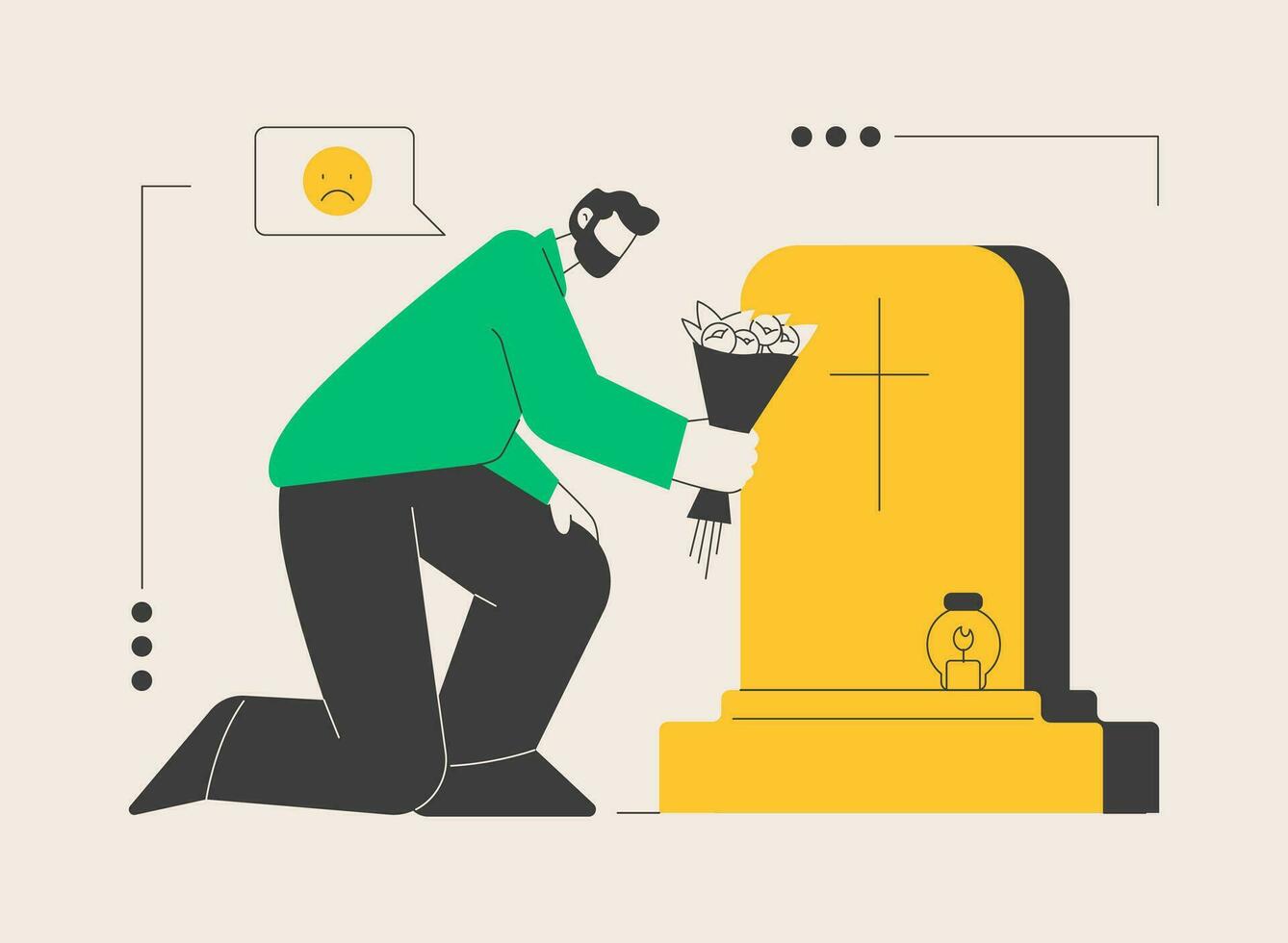 Widowed person abstract concept vector illustration.