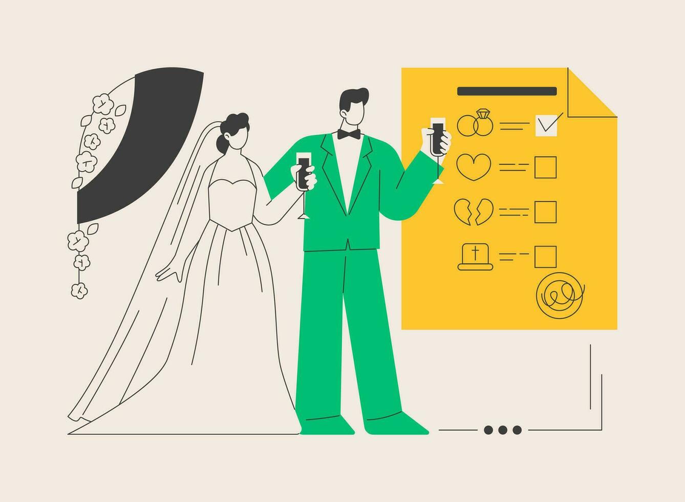 Marital status abstract concept vector illustration.