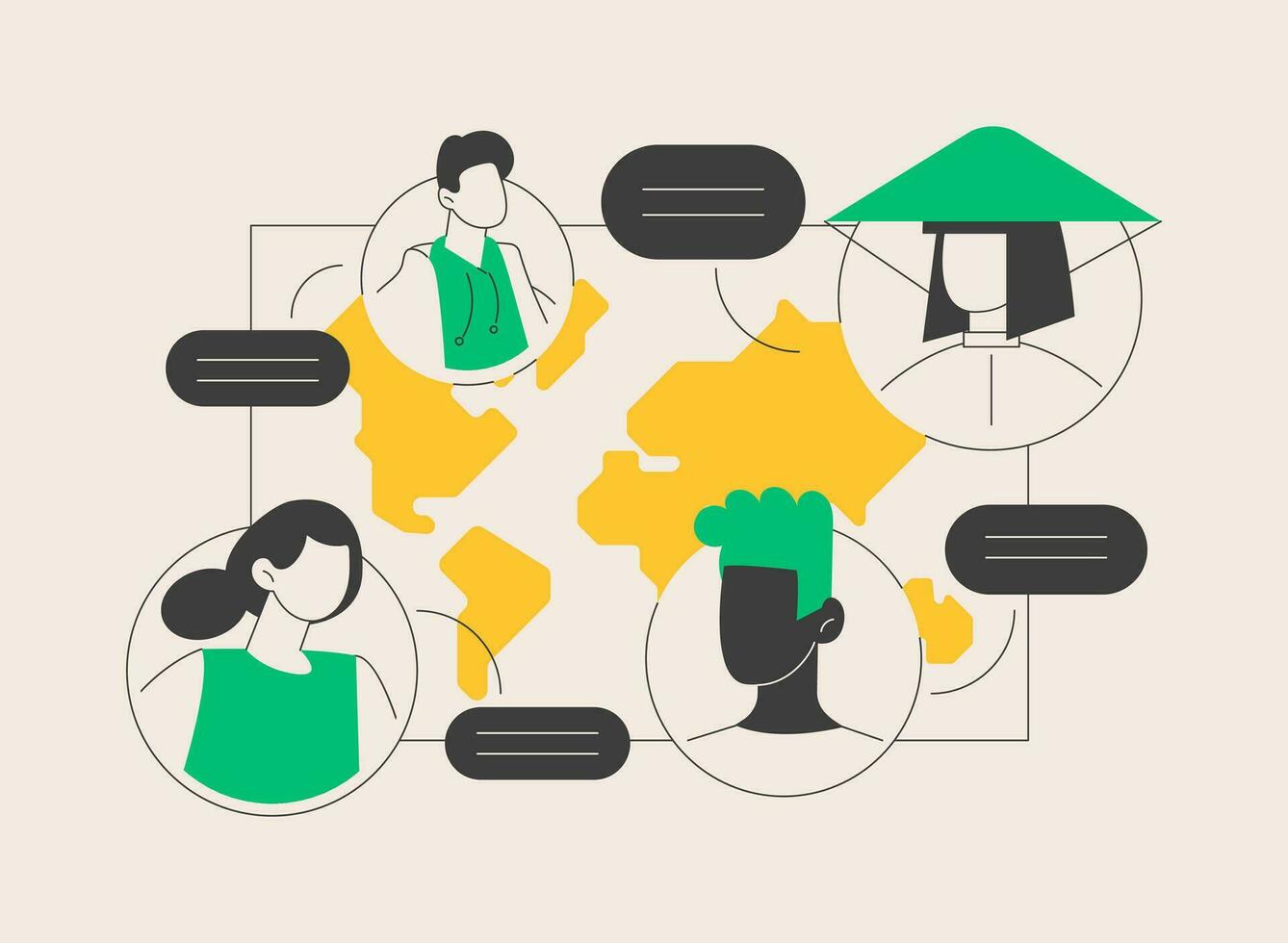 Ethnicity abstract concept vector illustration.