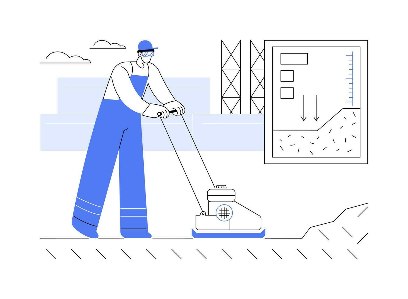 Soil compaction abstract concept vector illustration.