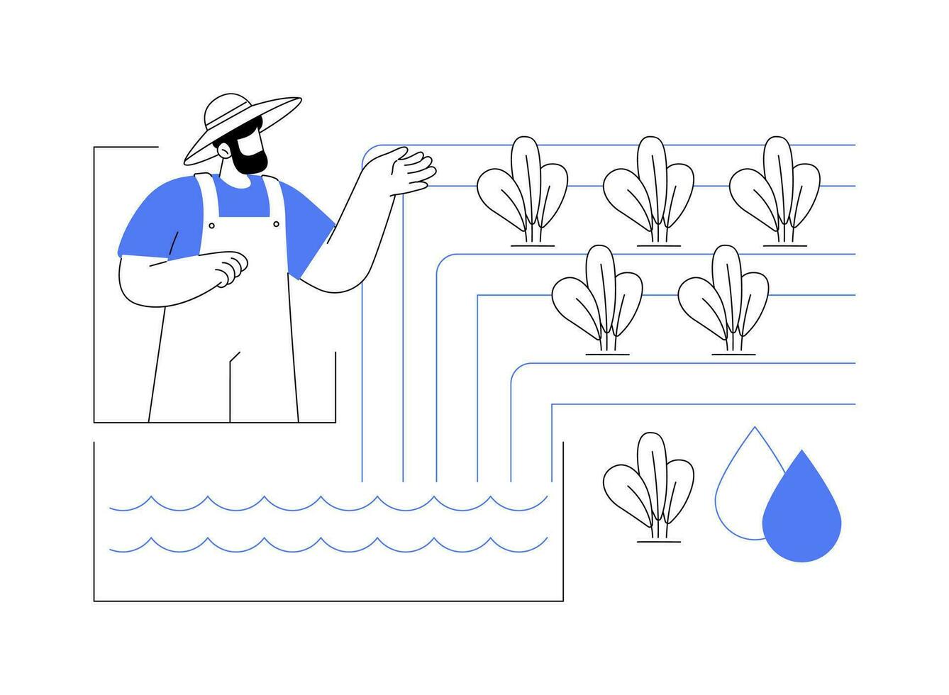superficie irrigación sistemas aislado dibujos animados vector ilustraciones.