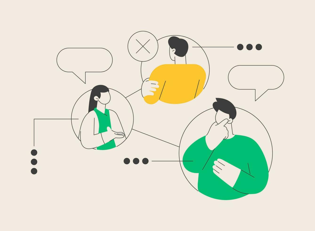 Social Interaction Skills abstract concept vector illustration.