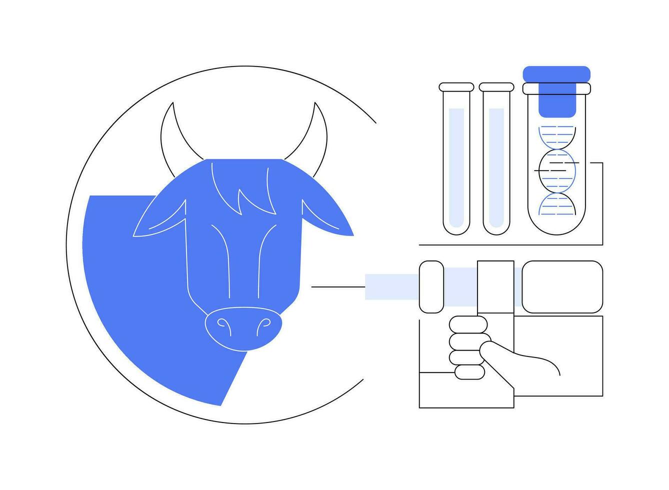 Cattle hormones isolated cartoon vector illustrations.