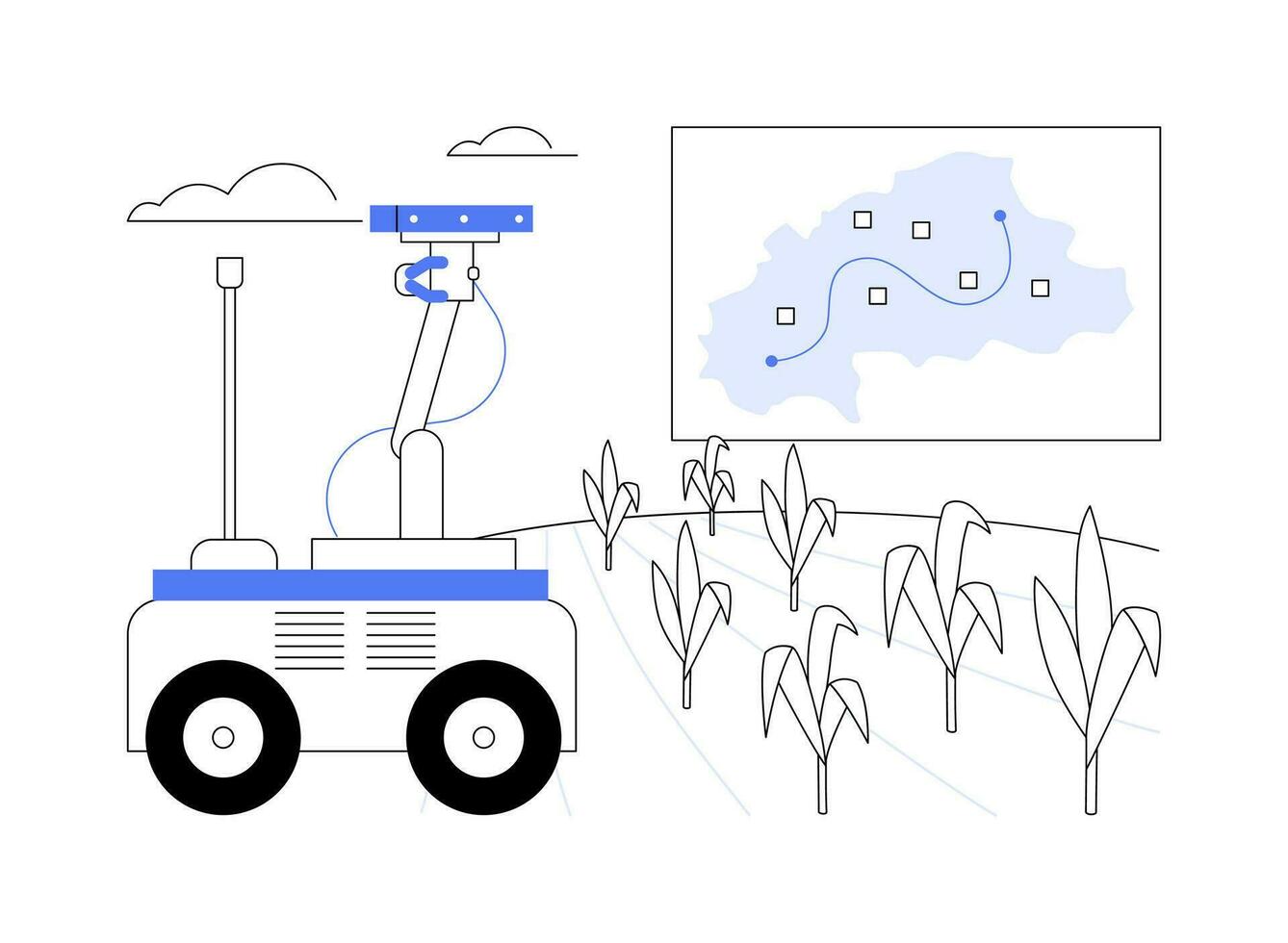 Phenotyping robots isolated cartoon vector illustrations.