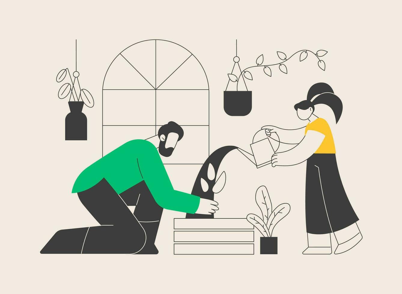 Home gardening abstract concept vector illustration.