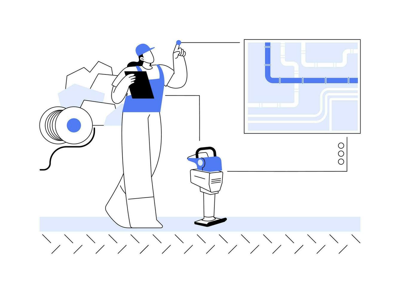 Underground utility mapping abstract concept vector illustration.
