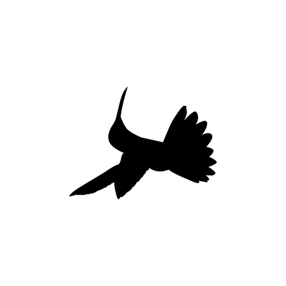 Flying Hummingbird Silhouette, can use Art Illustration, Website, Logo Gram, Pictogram or Graphic Design Element. Vector Illustration