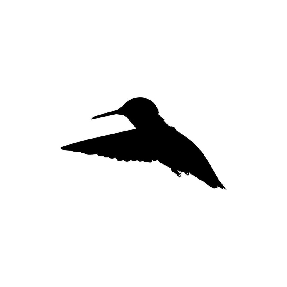 Flying Hummingbird Silhouette, can use Art Illustration, Website, Logo Gram, Pictogram or Graphic Design Element. Vector Illustration