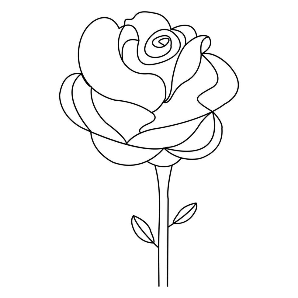 Continous Beautiful rose flowers single line drawing vector art