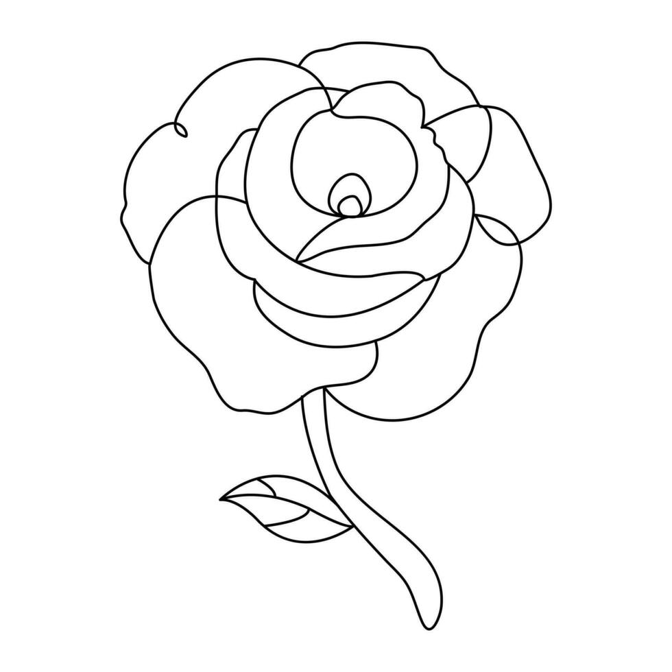 Continous Beautiful rose flowers single line drawing vector art