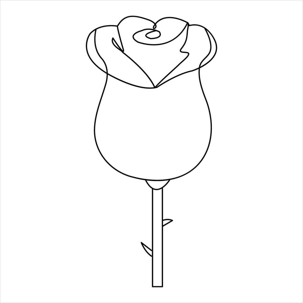 Continous Beautiful rose flowers single line drawing vector art