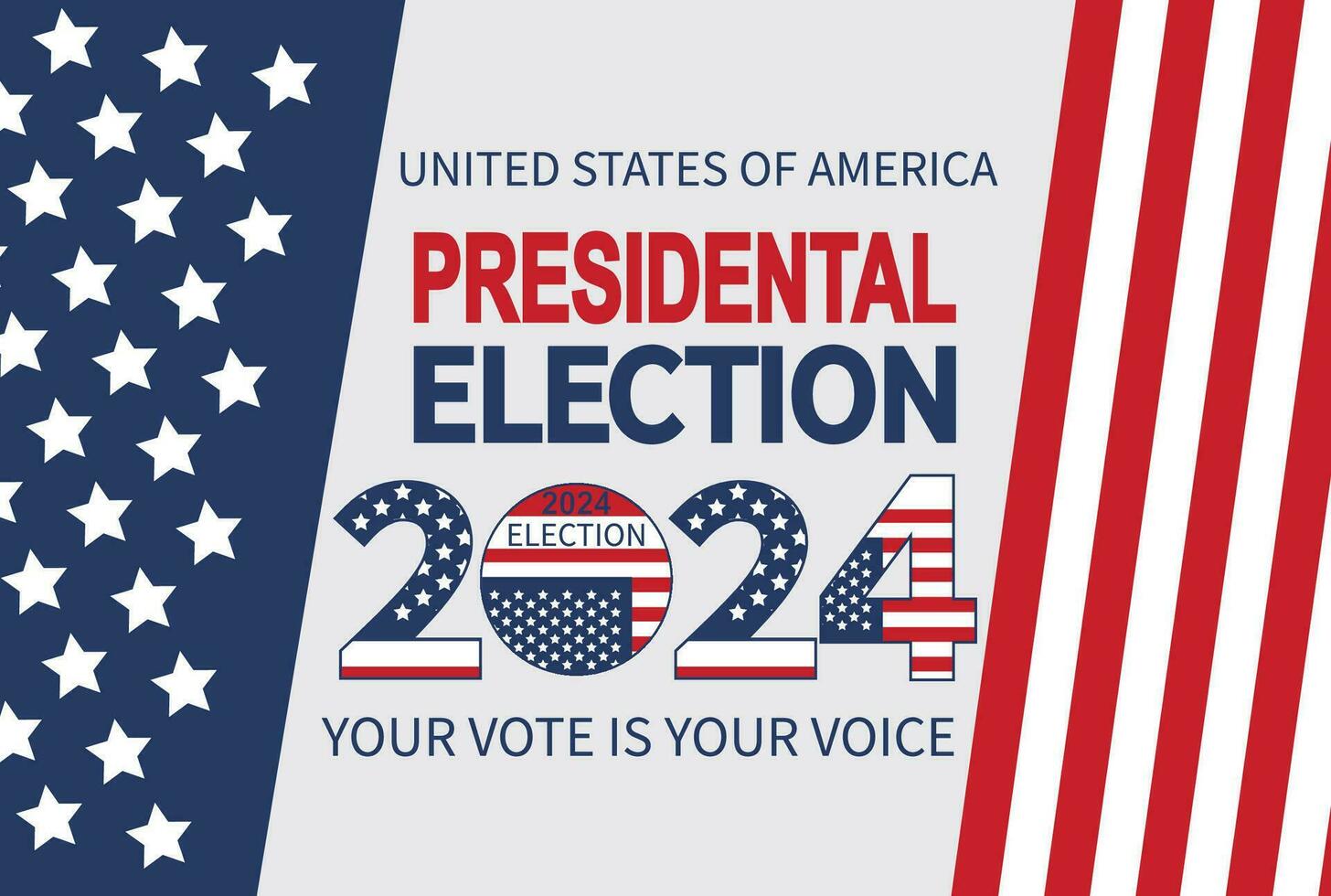2025 Presidential election day in USA, november 5, card design. Vote