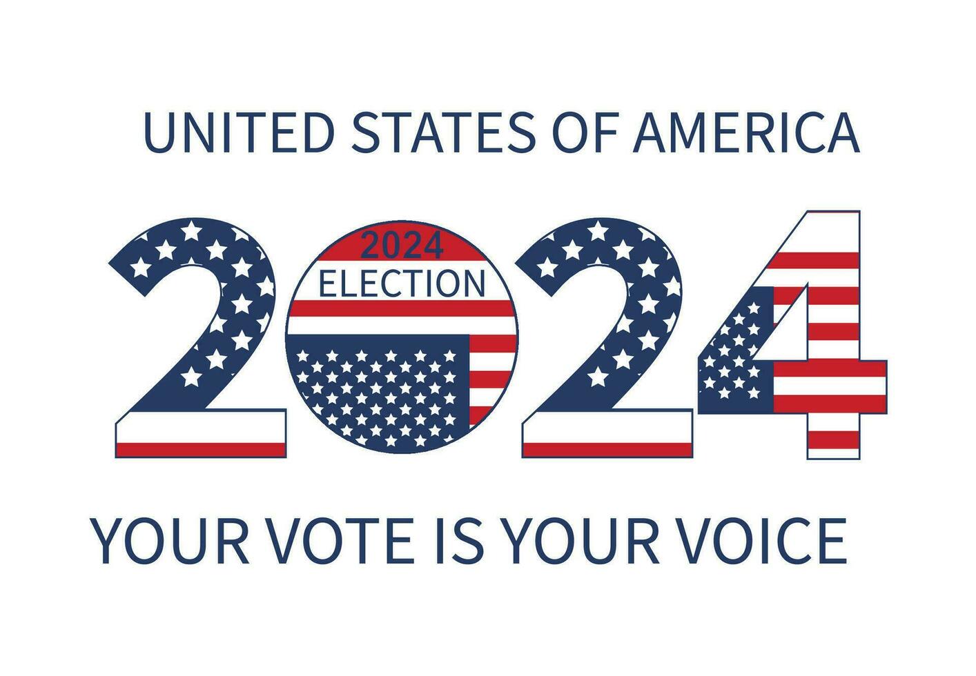 2024 Presidential election day in USA, november 5, card design. Vote for your future vector