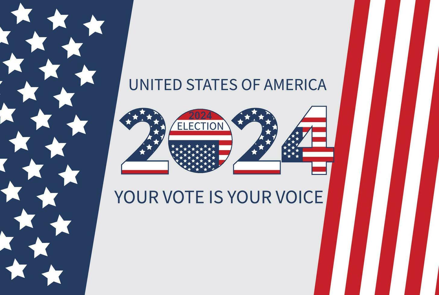 2024 Presidential election day in USA, november 5, card design. Vote for your future vector