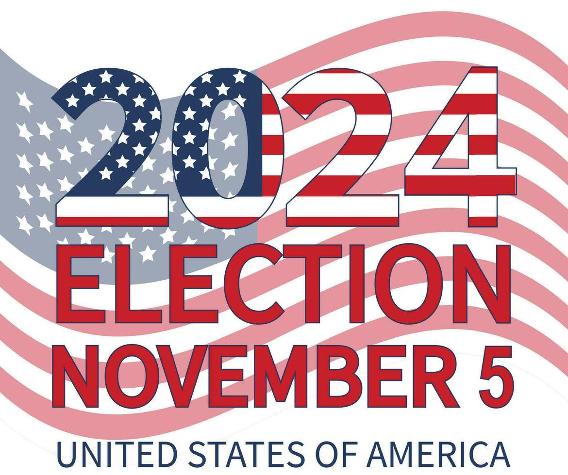 2024 Presidential election day in USA, november 5, card design. Vote
