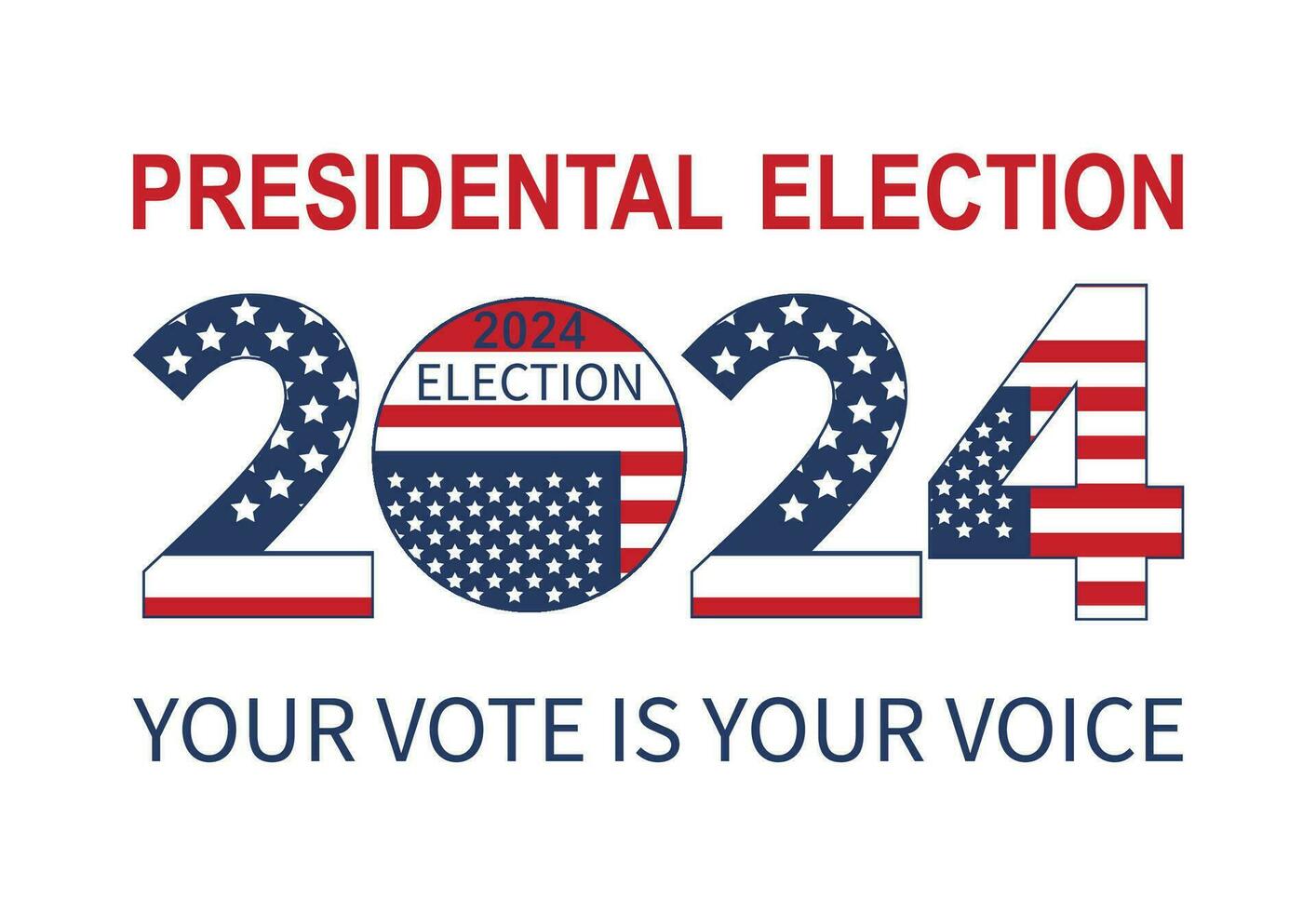 2024 Presidential election day in USA, november 5, card design. Vote for your future vector