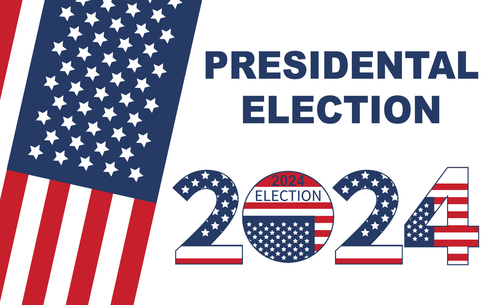 2024 Presidential election day in USA, november 5, card design. Vote