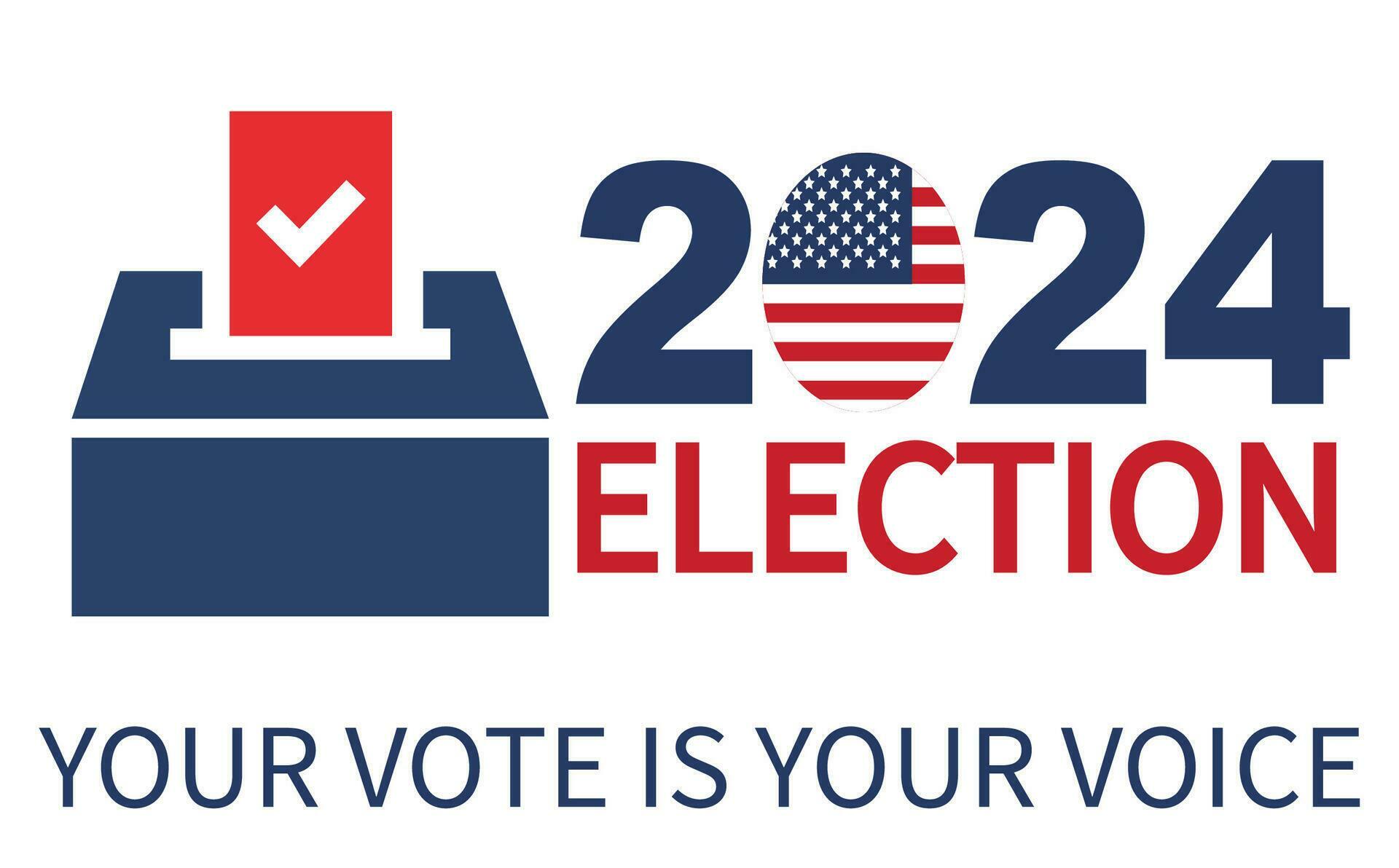 2024 Presidential election day in USA, november 5, card design. Vote