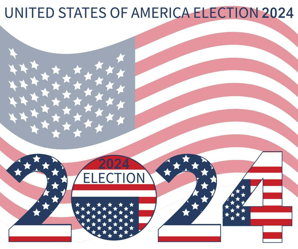 2024 Presidential election day in USA, november 5, card design. Vote for your future vector