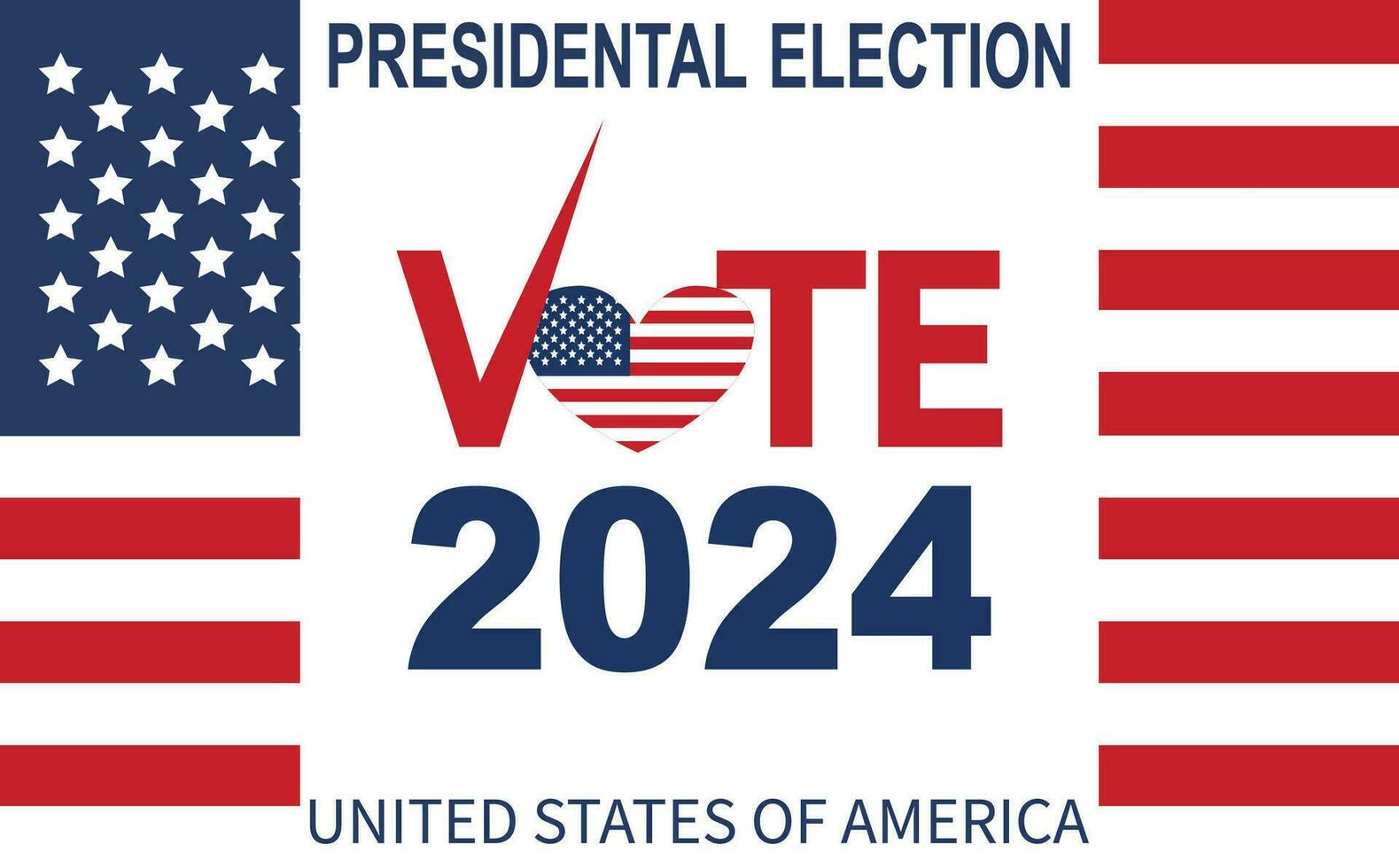 2024 Presidential election day in USA, november 5, card design. Vote for your future vector