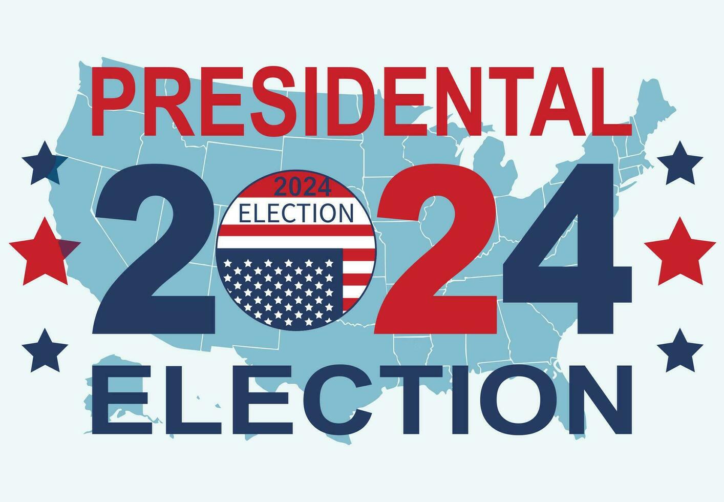 2024 Presidential election day in USA, november 5, card design. Vote